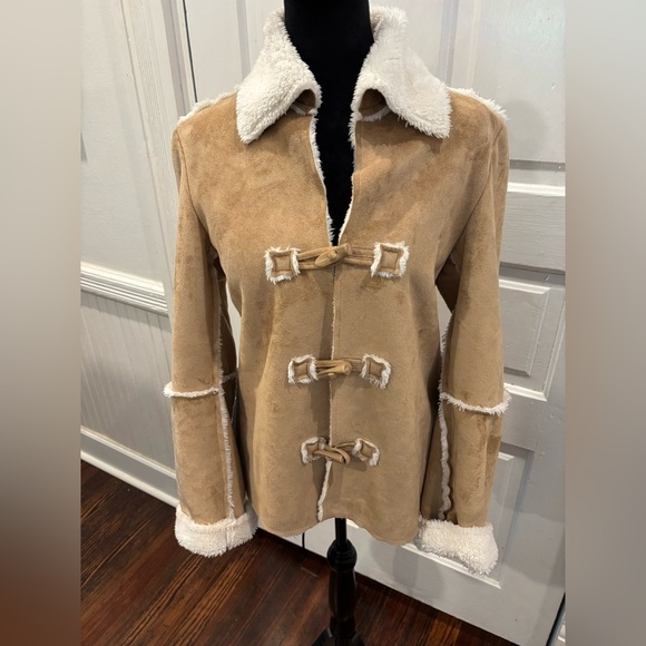 Natalie And Me Weekend Micro Suede Fleece Jacket Toggle Enclosure Sz M Rn#45749 - Picture 1 of 9